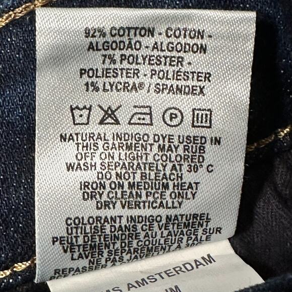 Warp + Weft Amsterdam Slim Jeans Mens Actual Size 39x30 Dark Blue Denim Straight - Picture 9 of 11